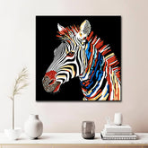 Painting by Numbers Zebra Colorful Black